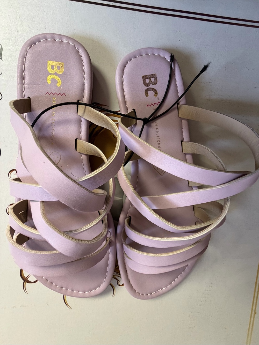 BC Lilac Strappy Flat Sandals - Women's